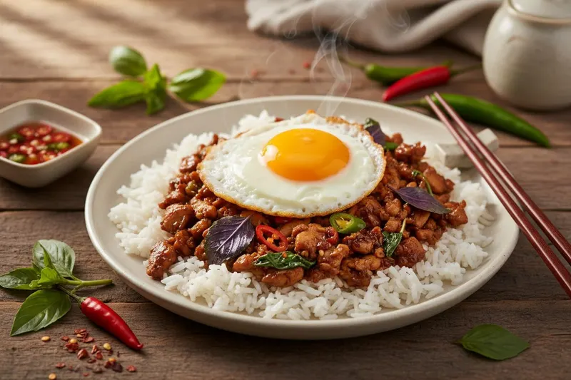 Kana Pad Kra Pao – Thaimaalainen basilikakana
