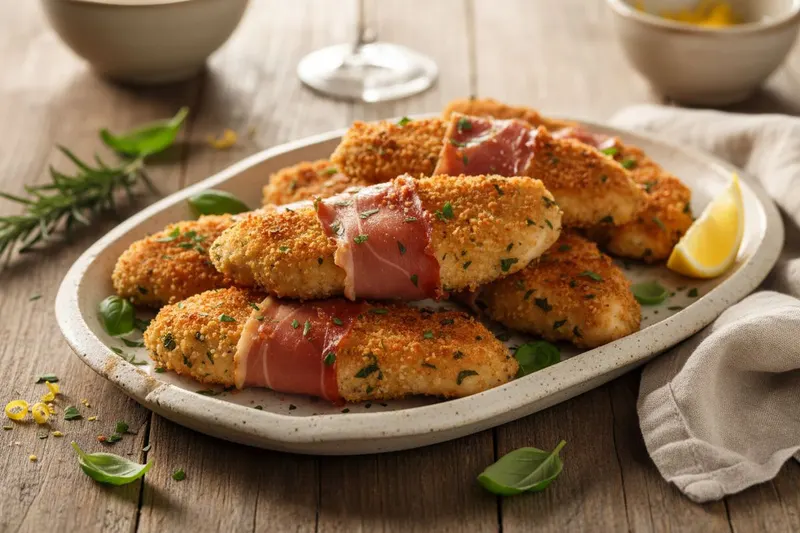 Rapeat kanaleikkeet parmankinkulla ja mozzarellalla